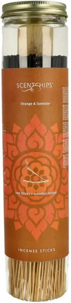 ScentChips wierookstokjes Orange & Jasmine 100st met houder