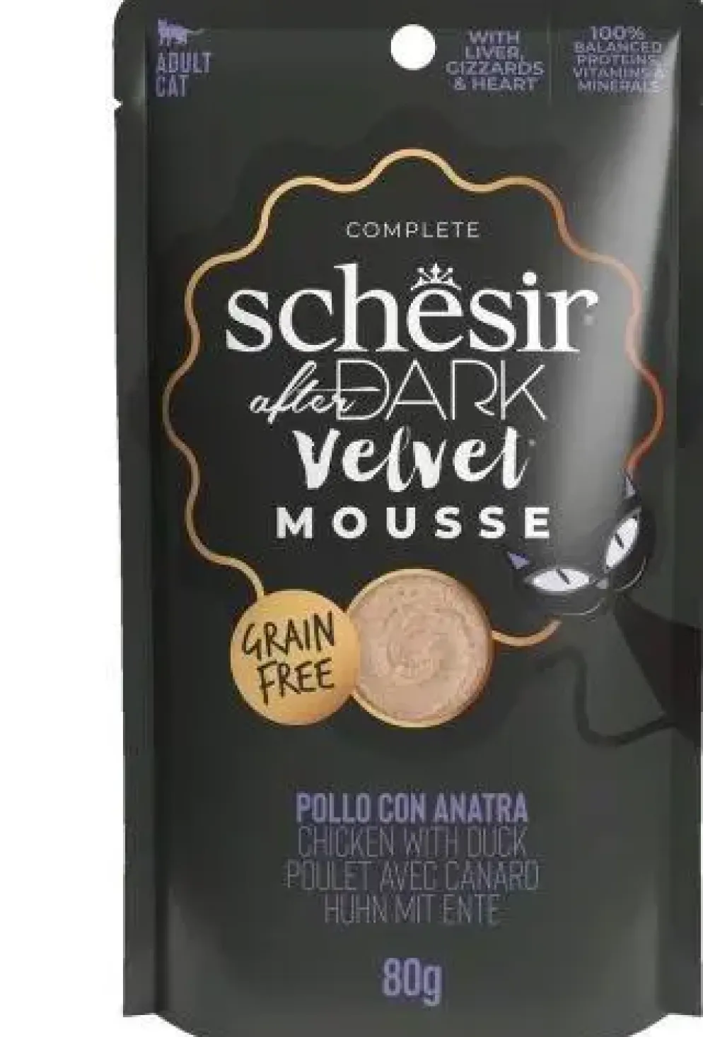 Schesir After Dark Velvet mousse kip & eend 80g