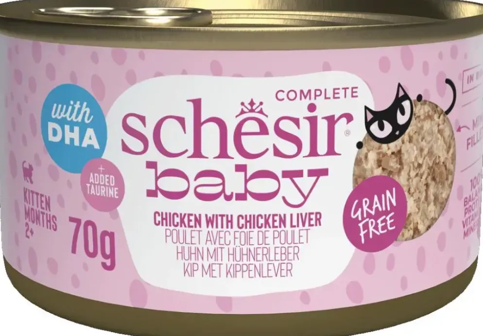 Schesir Baby Kitten Kip & Lever in Bouillon – 70 g