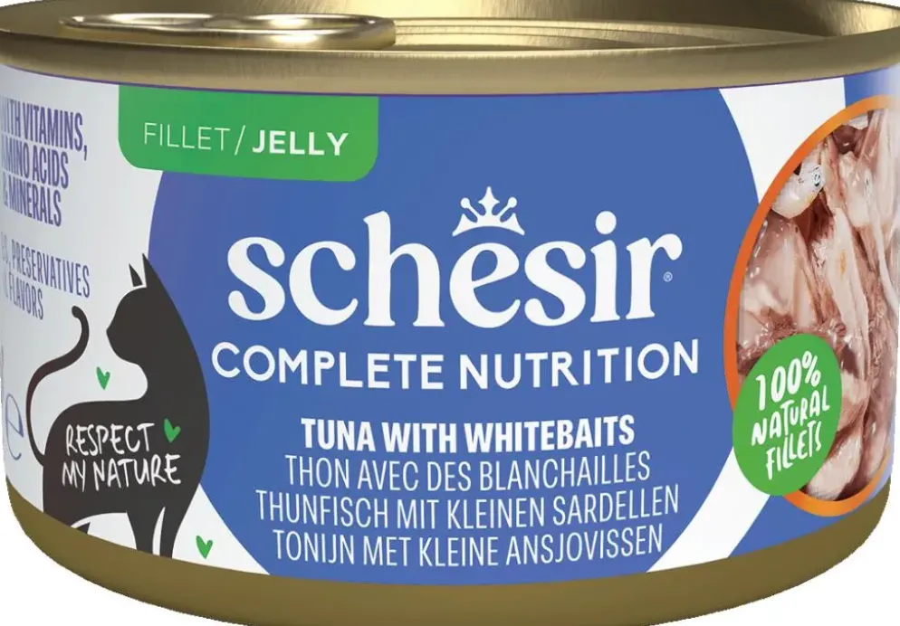 Schesir Kattenvoer Complete Tonijn & Witvis in Gelei – 85 g