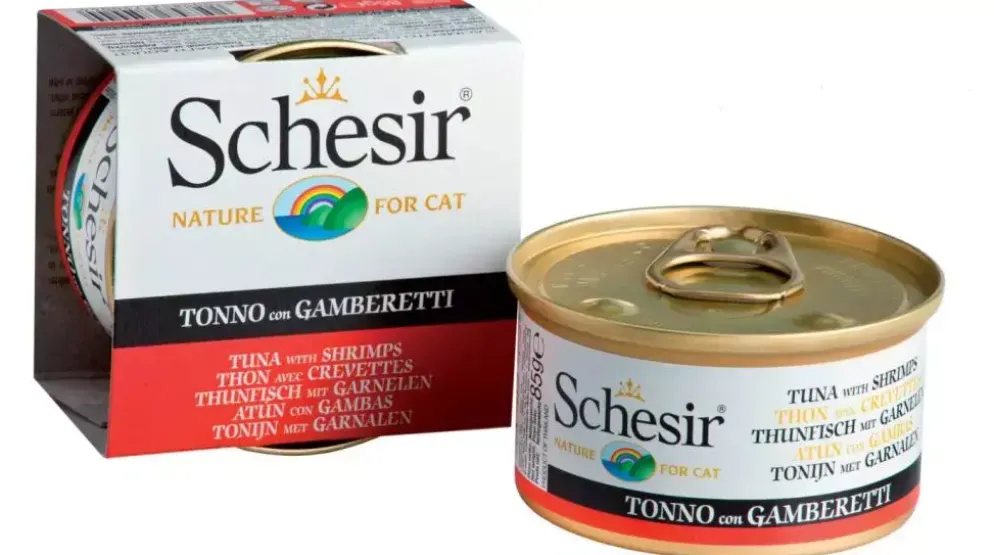Schesir kattenvoer in gelei tonijn & garnalen 85g