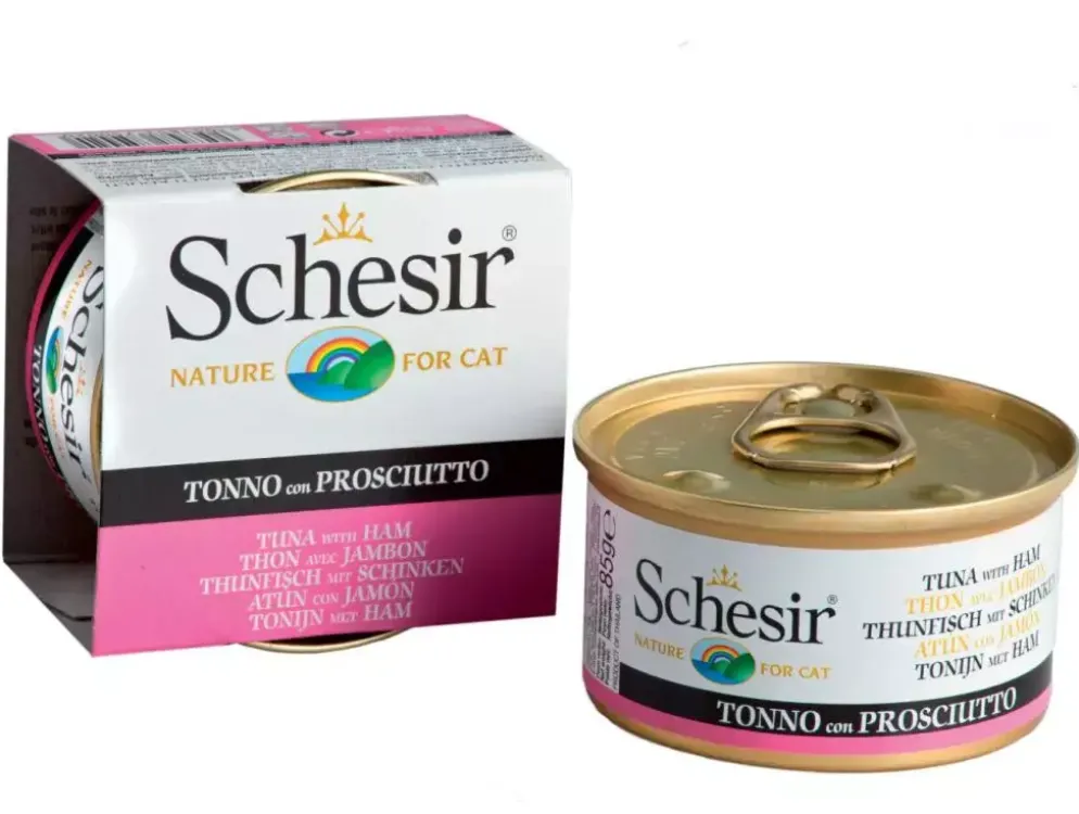 Schesir kattenvoer in gelei tonijn & ham 85g
