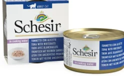 Schesir Kattenvoer in Natuurlijke Saus Tonijn, Witvis & Rijst 85 g