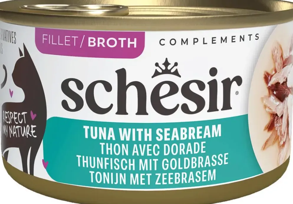 Schesir Kattenvoer Tonijn & Zeebrasem in Bouillon – 70 g