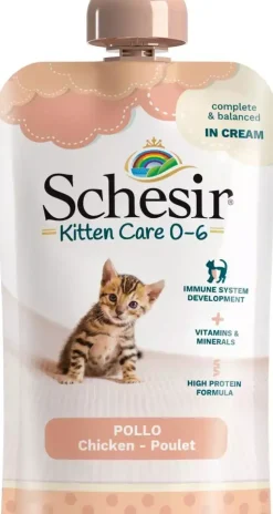Schesir kitten crème 0-6 maanden kip 150g