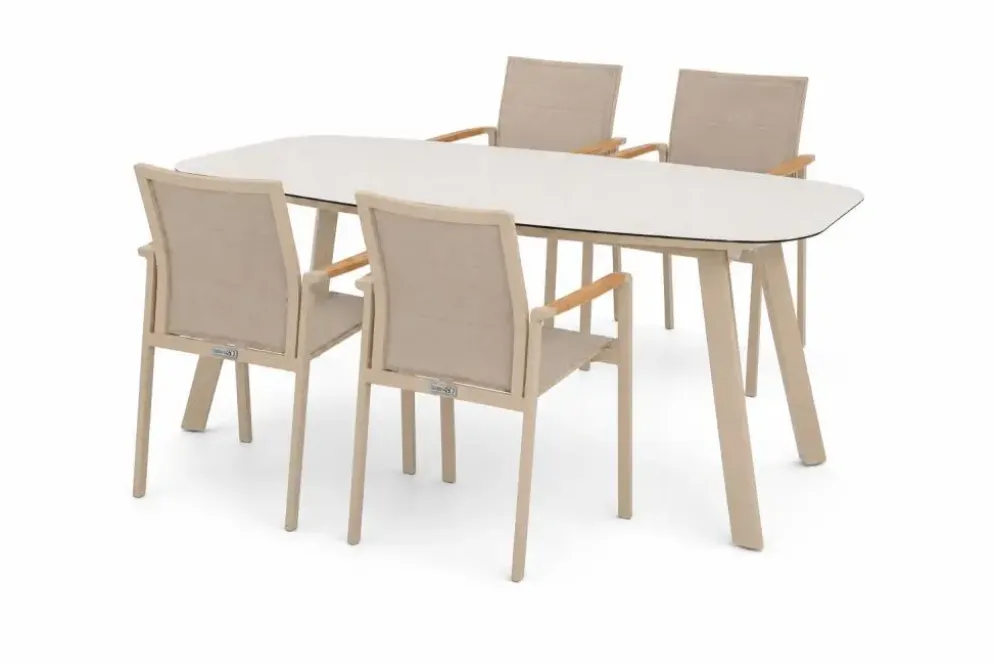 4 Seasons Outdoor diningset manolo/cortina latte