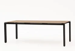 4 Seasons Outdoor dining tuintafel goa hpl teak patroon 220x95x74cm antraciet