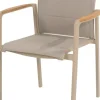 4 Seasons Outdoor stapelbare dining tuinstoel cortina latte