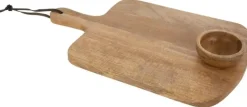 Serveerplank met kom mangohout 43cm