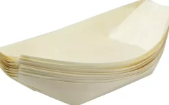 Serveerschaaltjes hout 22x11 cm 10 stuks