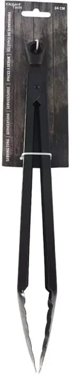 Serveertang 34 cm rvs mat zwart
