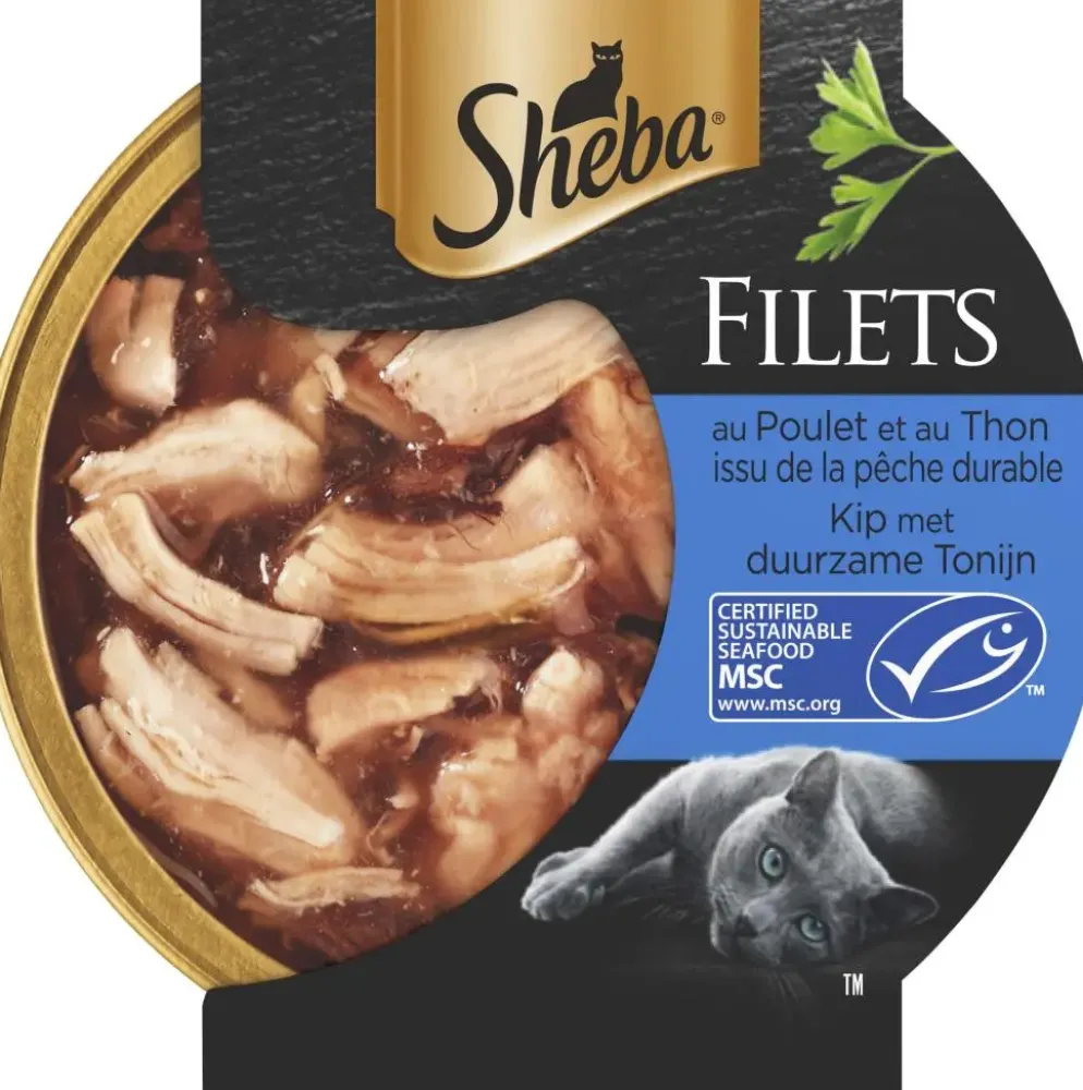 Sheba Filets kip & MSC-tonijn in saus 60g