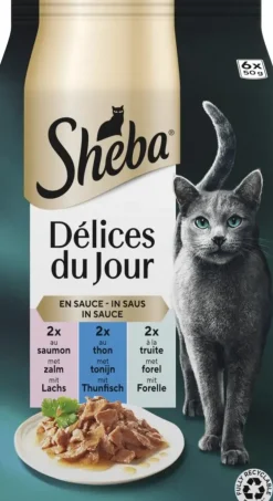 SHEBA fresh&fine Natvoer voor volwassen katten 6*50g multipack