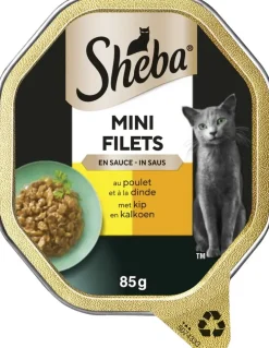 Sheba Mini Filets in saus kip & kalkoen 85g