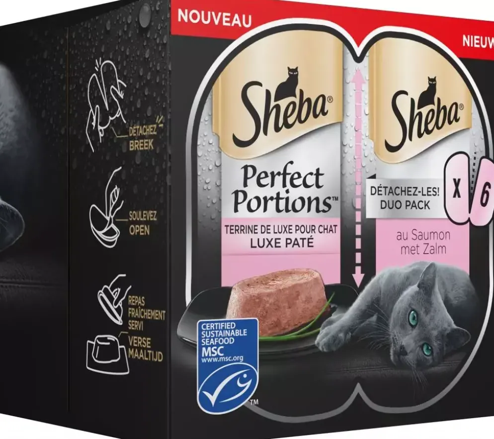 Sheba Perfect Portions luxe paté zalm multipack 6 x 37,5g