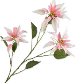 Silk-ka kunsttak poinsettia 119cm roze