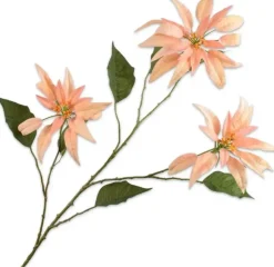 Silk-ka kunsttak poinsettia 0cm zalm