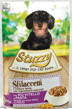 Stuzzy Sfilaccetti hondenvoer kalf & pasta 100g