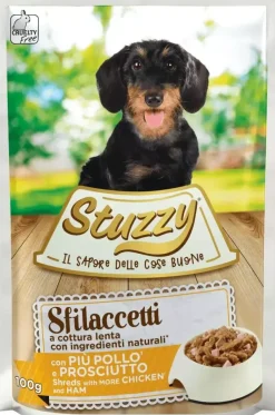 Stuzzy Sfilaccetti hondenvoer kip & ham 100g