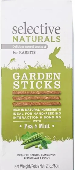 Supreme Selective Naturals Garden Sticks konijnensnack erwten & munt 60g