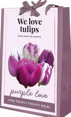 Tas We Love Tulips, Purple Love met 20 tulpenbollen