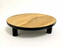 Teak plantenstandaard 40x9cm natural/black