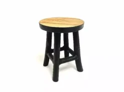 Teak plantenstandaard 20x27cm natural/black