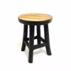 Teak plantenstandaard 15x17cm natural/black