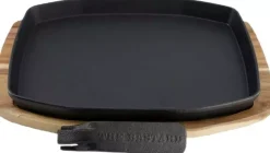 The Bastard sizzling plate & holder gietijzer 24x32cm
