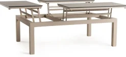 Tierra Outdoor bijzettafel flip-up coffee table trespa ophira 120x80x43cm champagne
