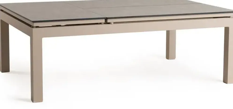 Tierra Outdoor bijzettafel flip-up coffee table trespa ophira 120x80x43cm champagne