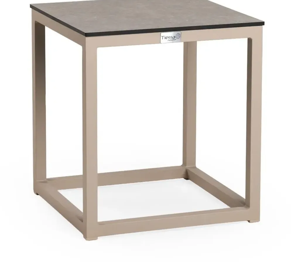Tierra Outdoor bijzettafel rio coffee small trespa ophira 40x40x45.5cm champagne