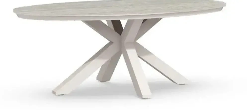 Tierra Outdoor dining tuintafel oblong marmorio dekton 200x110x75cm crème white