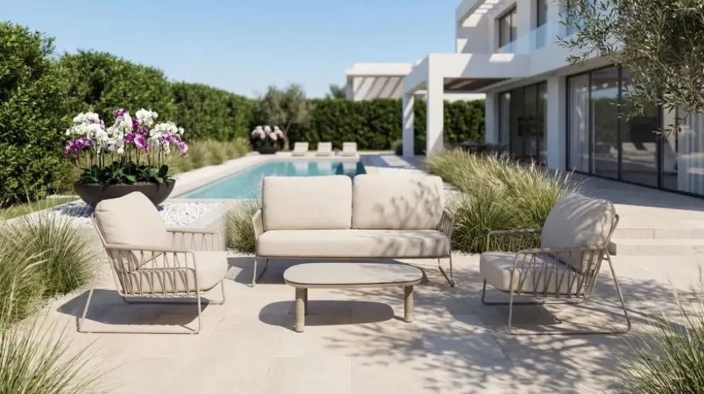 Tierra Outdoor lounge tuinstoel rivera champagne
