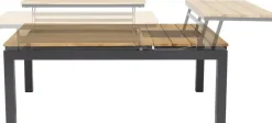 Tierra Outdoor lounge tuintafel flip-up teak 120x80x43cm charcoal