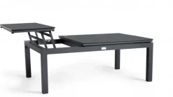 Tierra Outdoor lounge tuintafel flip-up graphite trespa 120x80x43cm charcoal