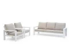Trestino stoel-bank loungeset benton 3-zits wit