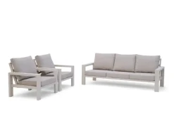 Trestino stoel-bank loungeset benton 3-zits latte