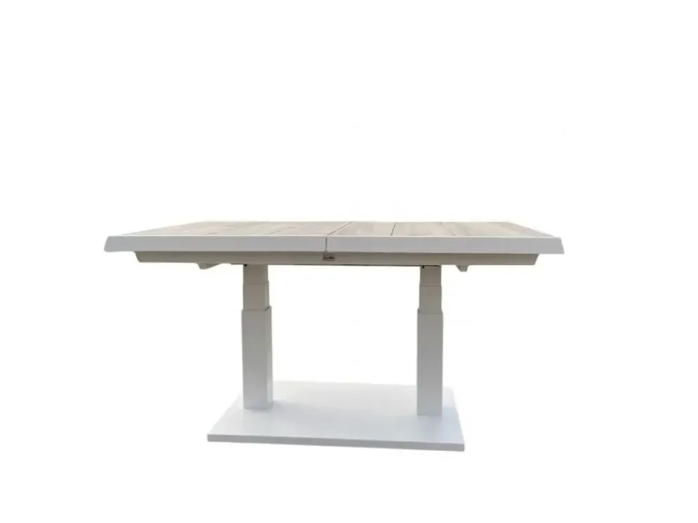 Trestino verstelbare lounge tuintafel codell pop-up extension 183x88x75cm wit