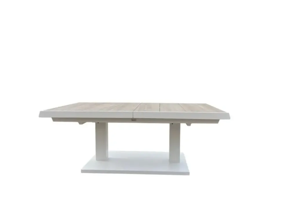 Trestino verstelbare lounge tuintafel codell pop-up extension 183x88x75cm wit