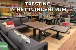 Trestino verstelbare lounge tuintafel codell pop-up extension 183x88x75cm zwart