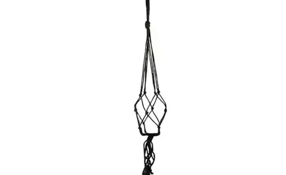 TS Bloempothanger Macrame D2 H90 zwart