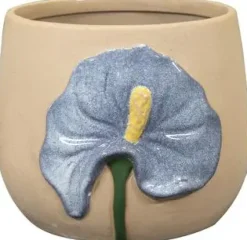 TS Collection bloempot antura keramiek 8x7cm blauw