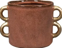 TS Collection bloempot bianca keramiek 14x13cm koraal