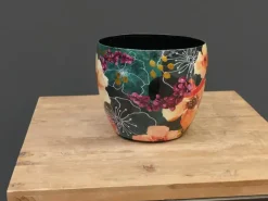 TS Collection bloempot blooming metaal 17x15cm smaragd