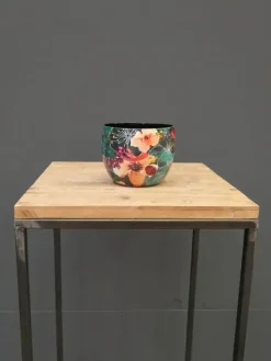 TS Collection bloempot blooming metaal 15x12cm smaragd