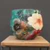 TS Collection bloempot blooming metaal 33x28cm smaragd