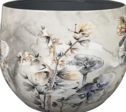 TS Collection bloempot designed by lammie kunststof, metaal 21x17cm moonlight meadow