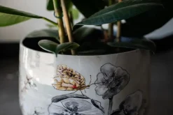 TS Collection bloempot designed by lammie kunststof, metaal 21x17cm moonlight meadow