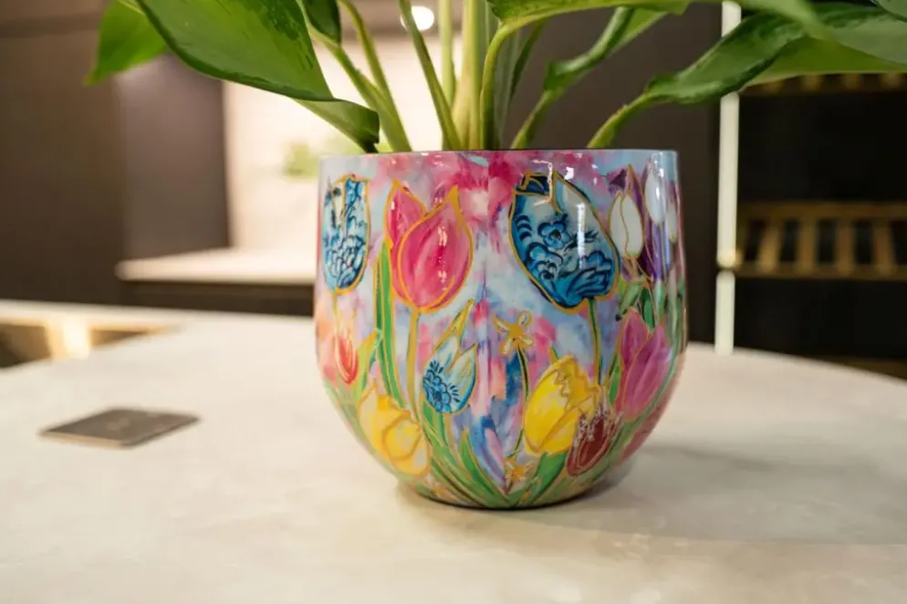 TS Collection bloempot dutch beauty metaal 33x28cm spring